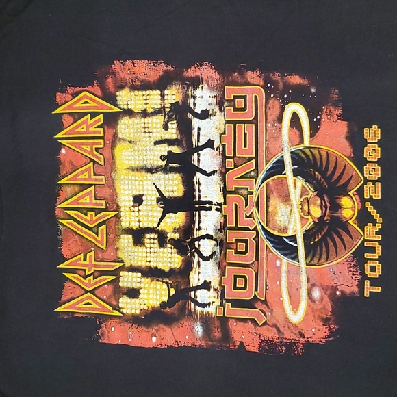 Def Leppard Journey Tesla Tour 2006 band concert graphic tee 1X Band Merchandise - Picture 2 of 7